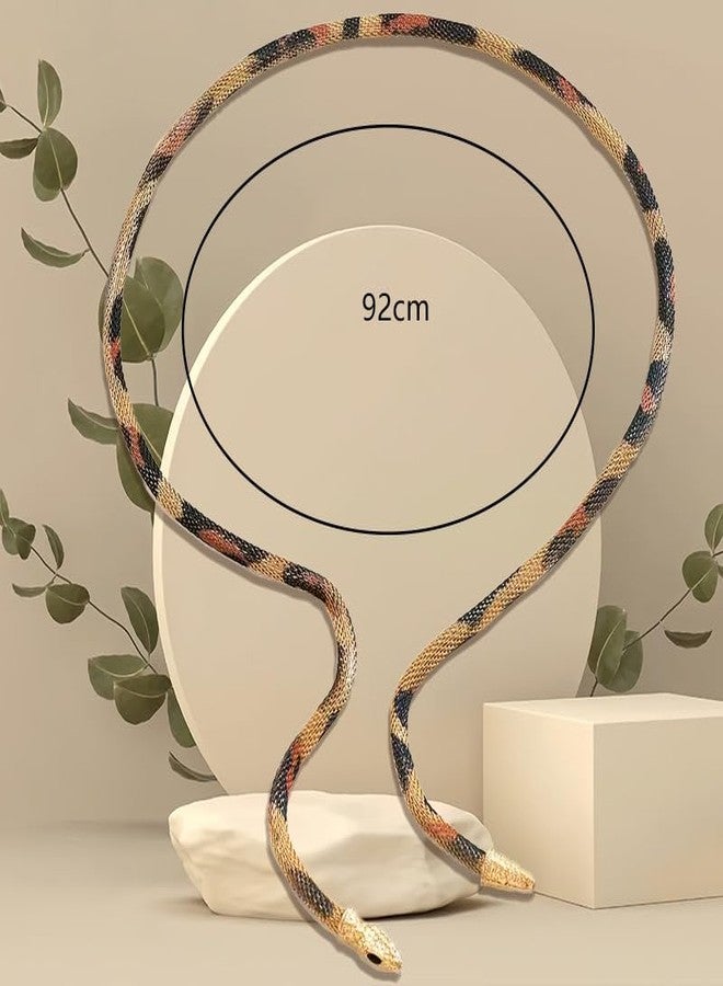KURTCB Bendable Snake Necklace Statement Flexible Multi-purpose Adjustable Cheetah Snake Choker Necklace Bracelet for Women Men (Style 1) - Image 5
